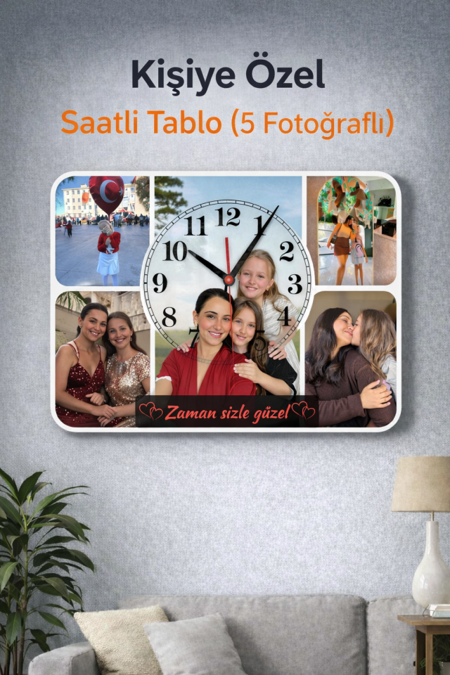 Kişiye Özel Saatli Tablo (5 fotoğraflı)